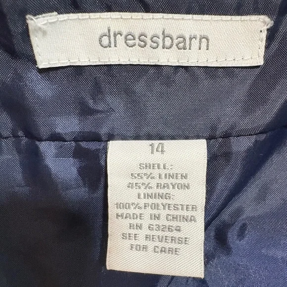 Navy Blue cream floral skirt Size 14 - Picture 5 of 7